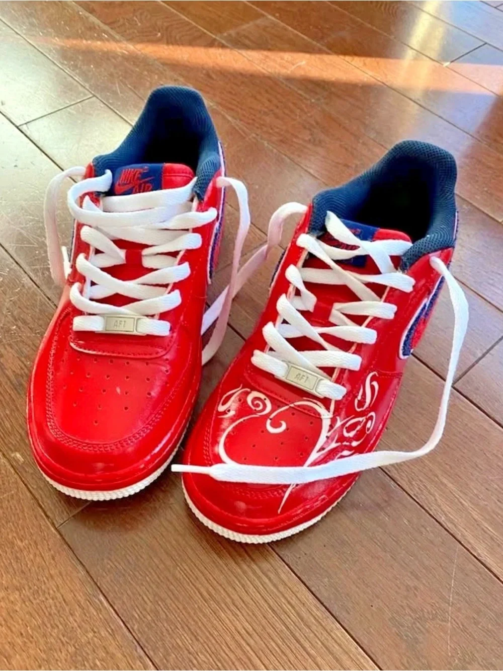 Nike Air Force 1 Low Top Shoe Red, White, & Blue Women’s 8.5 Fashion Sneakers
